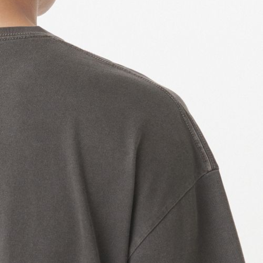Pigment Oversized Crew Neck T-shirt [Charcoal Gray]