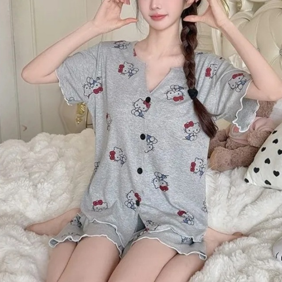 Hello Kitty Soft V-Neck Pajama Set