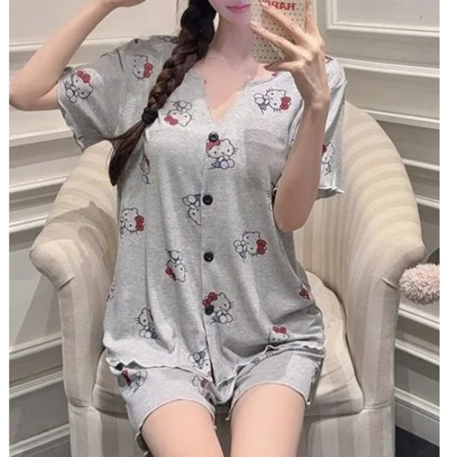 Hello Kitty Soft V-Neck Pajama Set