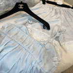 Sky Blue Silk Lace Cami Set