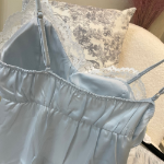 Sky Blue Silk Lace Cami Set