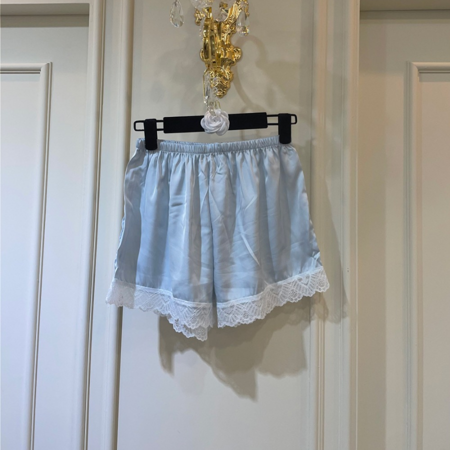 Sky Blue Silk Lace Cami Set