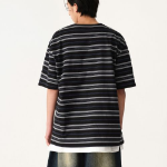 Multi Stripe Relaxed T-shirt 3 [Black]
