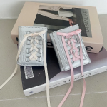 Glossy Silver Ribbon Bi-Fold Wallet — глянцевый стиль в духе Y2K и балетной эстетики