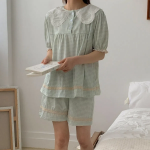 Chuchu Check Lace Collar Pajama Set
