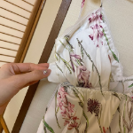 Flower Satin Slip Dress