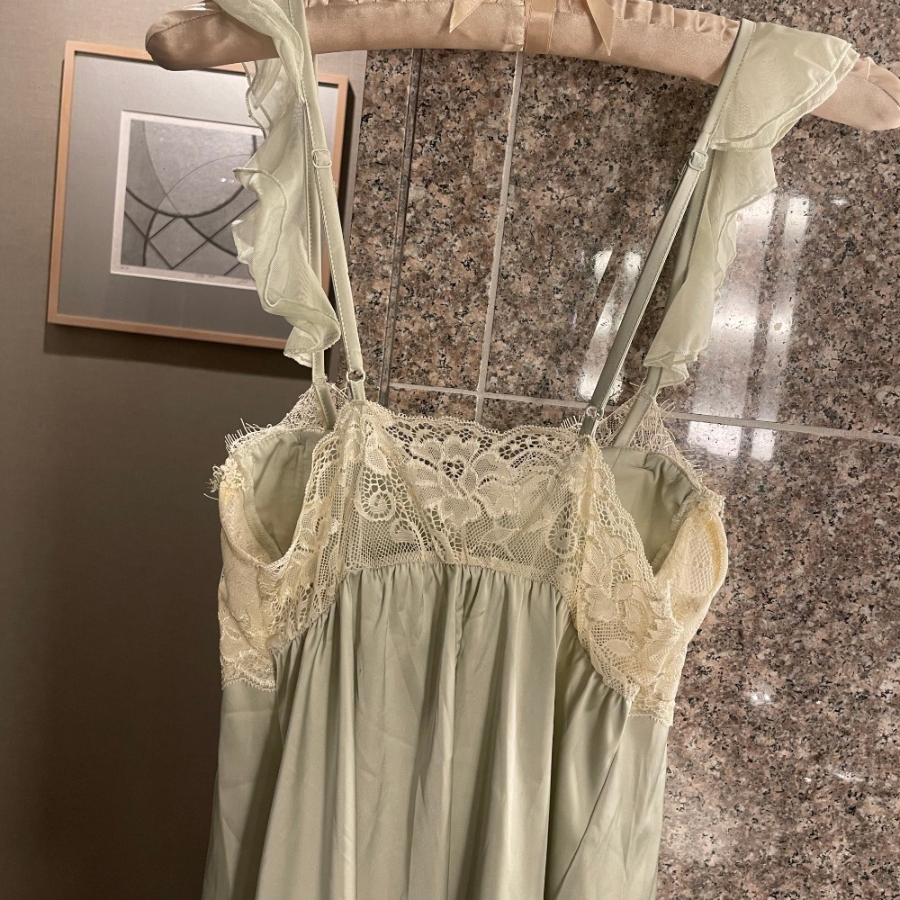 Rococo Silky Yellow Green Princess Slip Dress