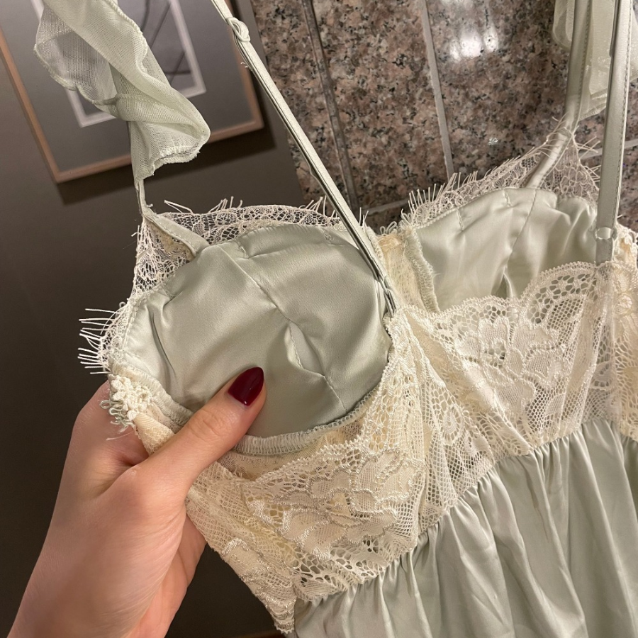 Rococo Silky Yellow Green Princess Slip Dress