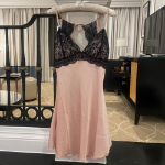 Black Pink Lace Strap Slip Onepiece