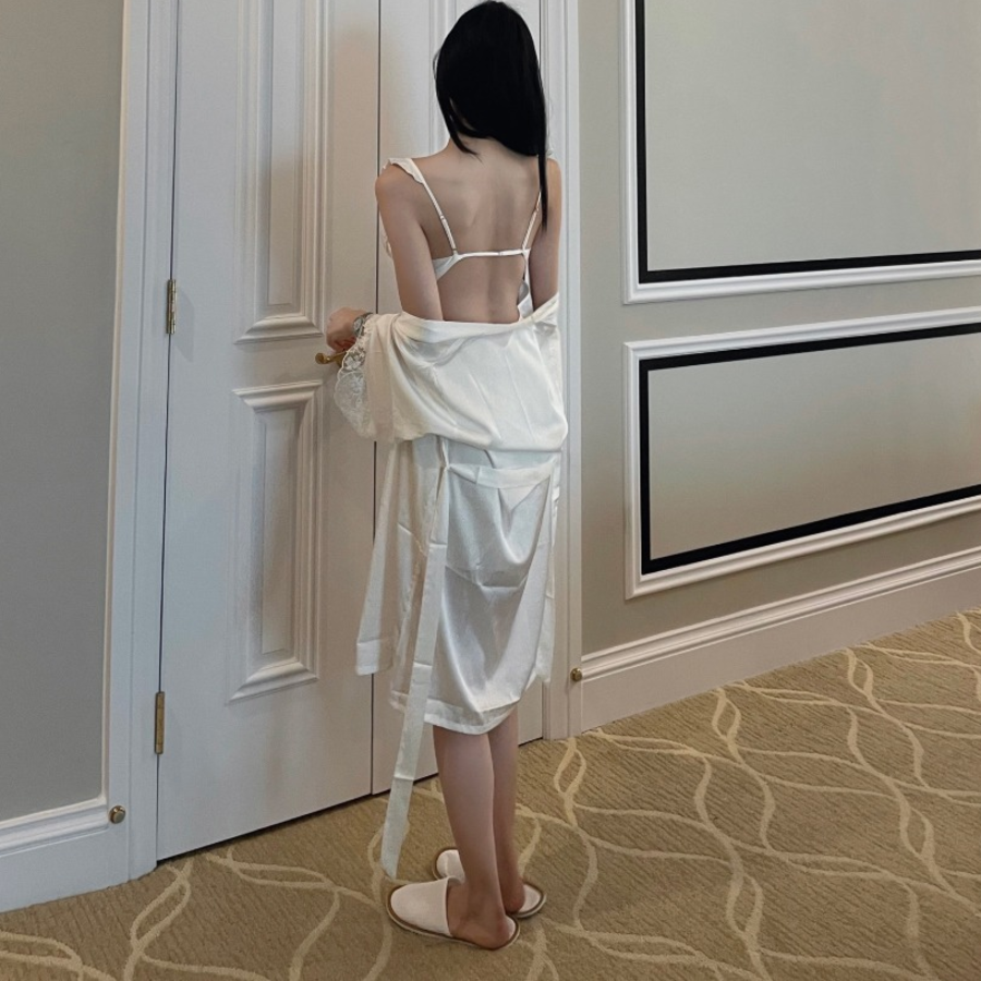 Demeter Goddess Silk Slip + Robe Set