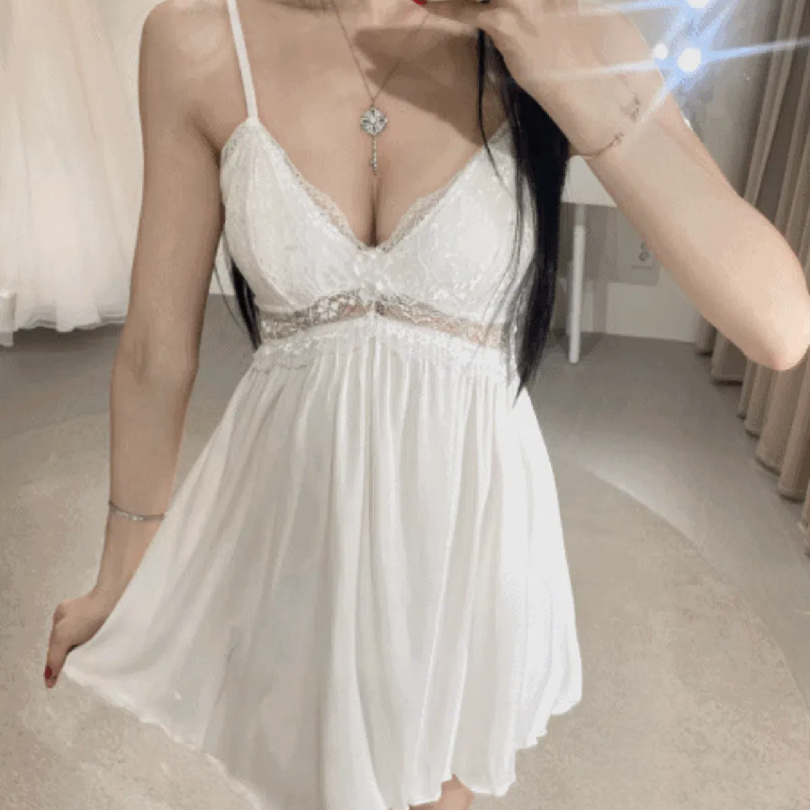 Angel White Span Slip Homewear Dress