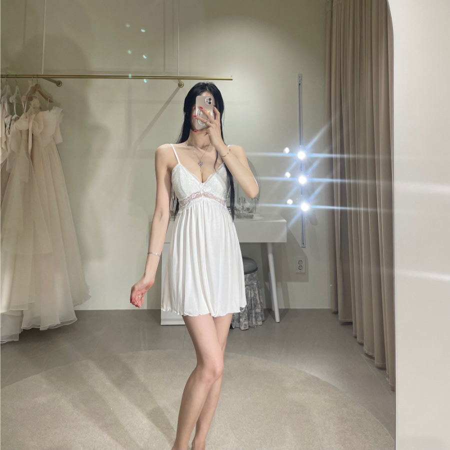 Angel White Span Slip Homewear Dress