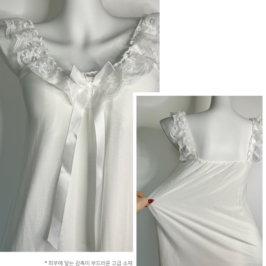 White Angel Square Frill Minsome Homewear Onepiece