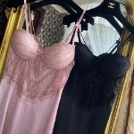 Aphrodite See-Through Lace Sexy Slip Dress with Built-in Cups