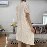 Cute Puff Sleeve Flower Pajama Dress