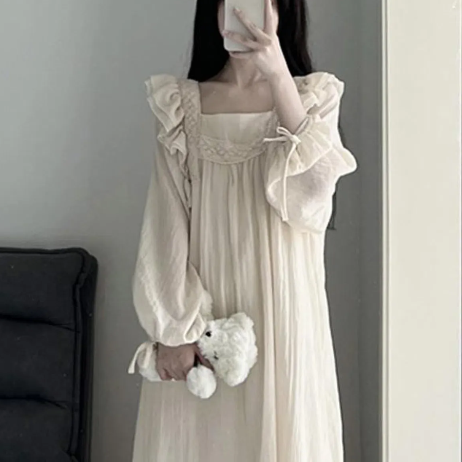 Sumbly Knit Long Sleeve Dress Pajama