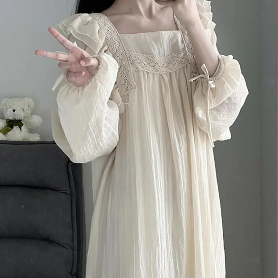 Sumbly Knit Long Sleeve Dress Pajama