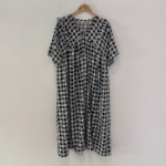 Check Heart Frill Pajama Long Dress