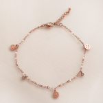 Серебряный браслет на ногу с подвеской «улыбка» и цепочкой