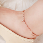 Серебряный браслет на ногу с подвеской «улыбка» и цепочкой