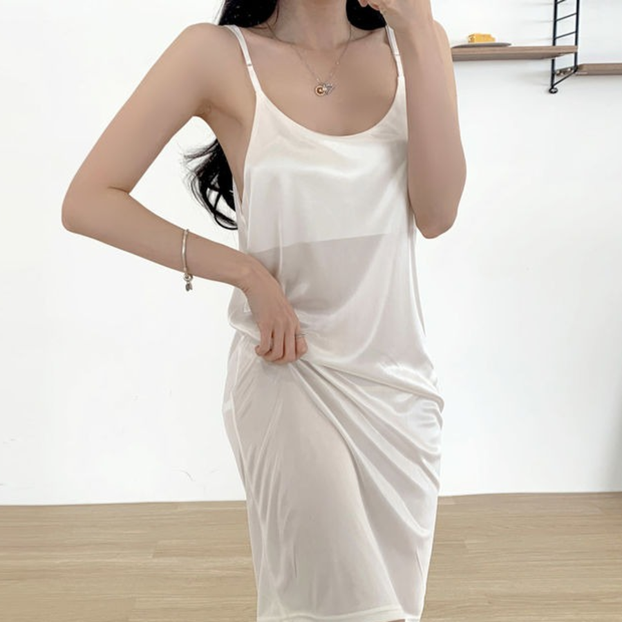 Time Slip Satin Silk Bodre Dress