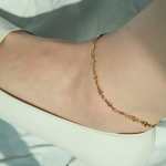 Серебряный браслет на ногу с мини-звёздами на цепочке