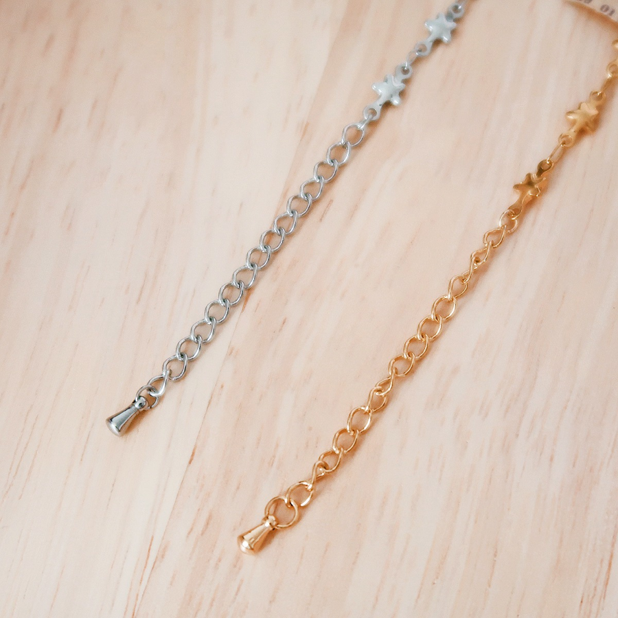 Серебряный браслет на ногу с мини-звёздами на цепочке