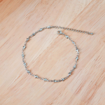 Серебряный браслет на ногу с мини-звёздами на цепочке