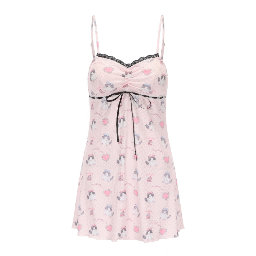 Lovely Cat Heart Ice Slip Dress