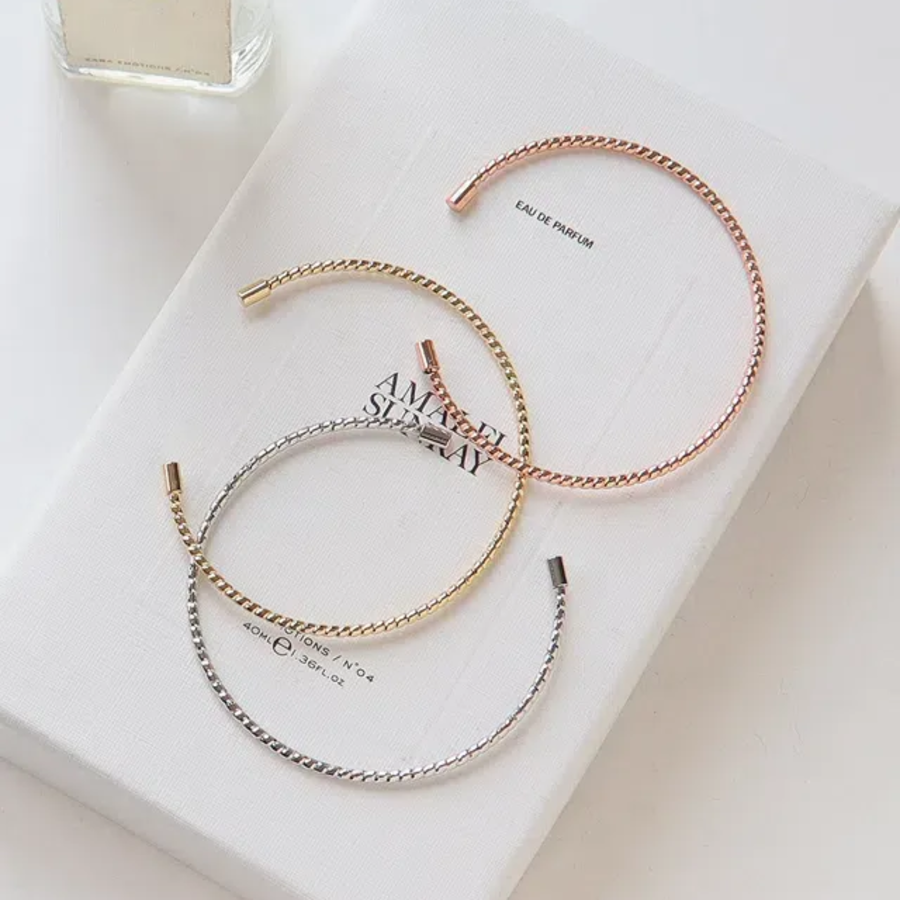 Серебряный браслет-лайн с винтажной скруткой