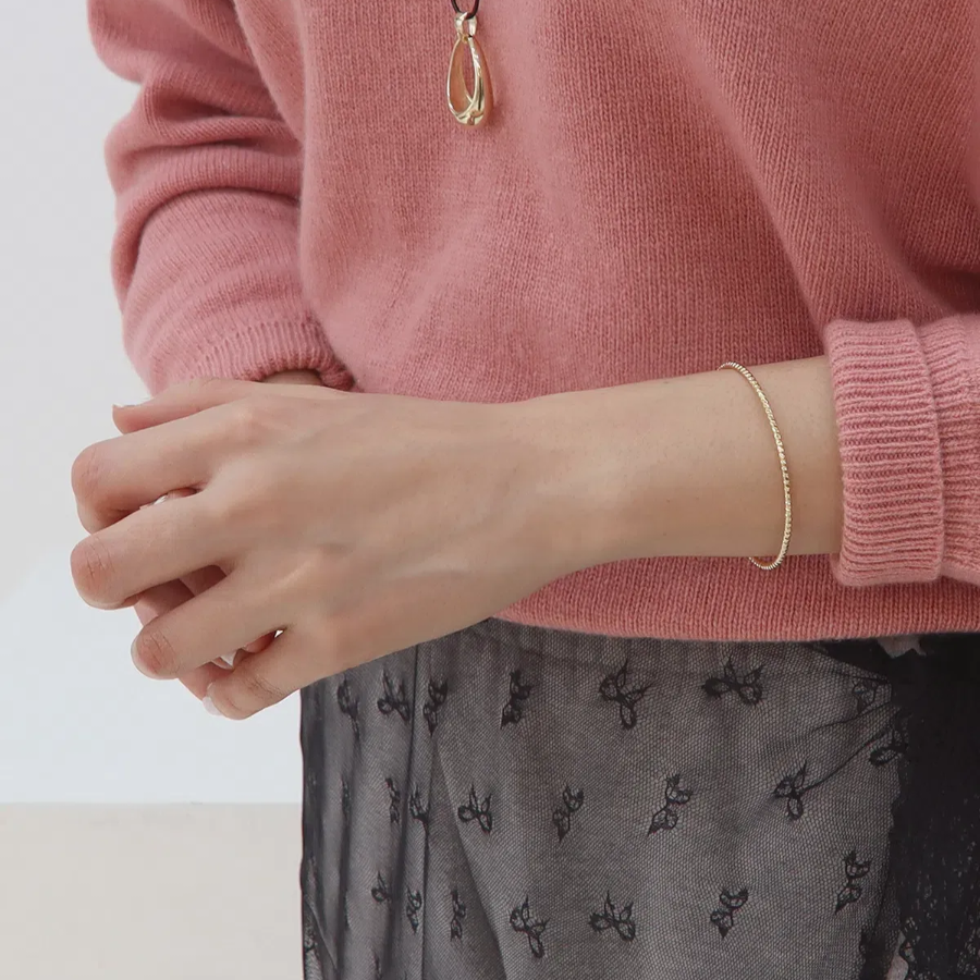 Серебряный браслет-лайн с винтажной скруткой