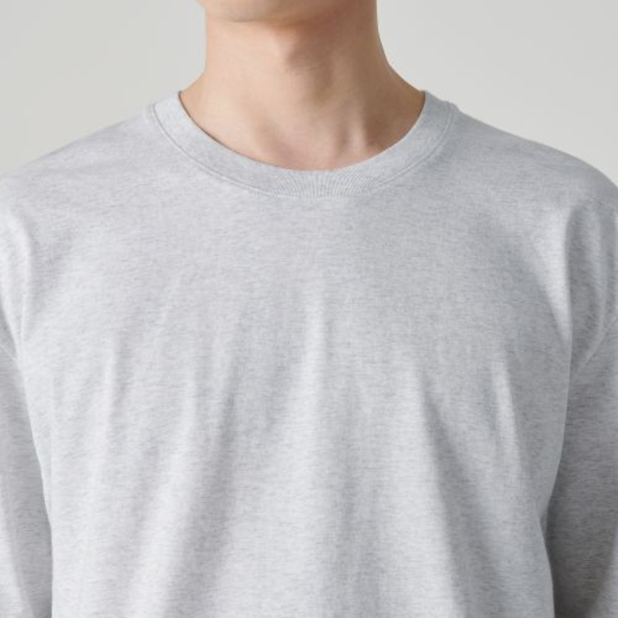 Cooltandard Relaxed Fit Crew Neck Short Sleeve T-shirt [Melange Light Gray]