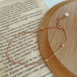 Серебряный браслет на ногу с шариками и квадратной цепочкой из серебра 925 пробы