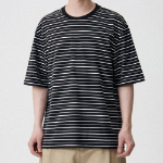 Multi Stripe Relaxed Short Sleeve T-shirt 1 [Black/White]