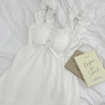 Kellin Cotton Lace Dot Pop Cap Sleeveless Dress Homewear