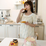 Picnic Pajama Dress Short Sleeve Long Dress