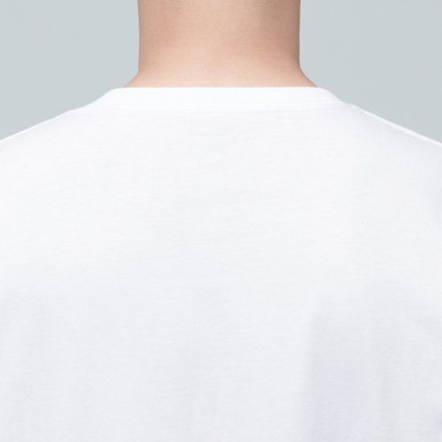 Layered Crew Neck Short Sleeve T-shirt – Regular Length [White]