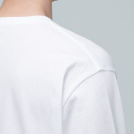 Layered Crew Neck Short Sleeve T-shirt – Regular Length [White]