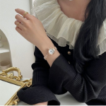 Женский браслет-часы из серебра с розовым и серебристым покрытием