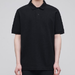 Basic Piqué Polo Shirt [Black]