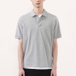 Basic Piqué Polo Shirt [Gray]