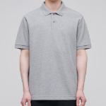 Basic Piqué Polo Shirt [Gray]
