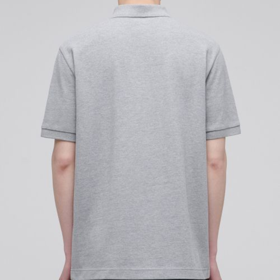 Basic Piqué Polo Shirt [Gray]