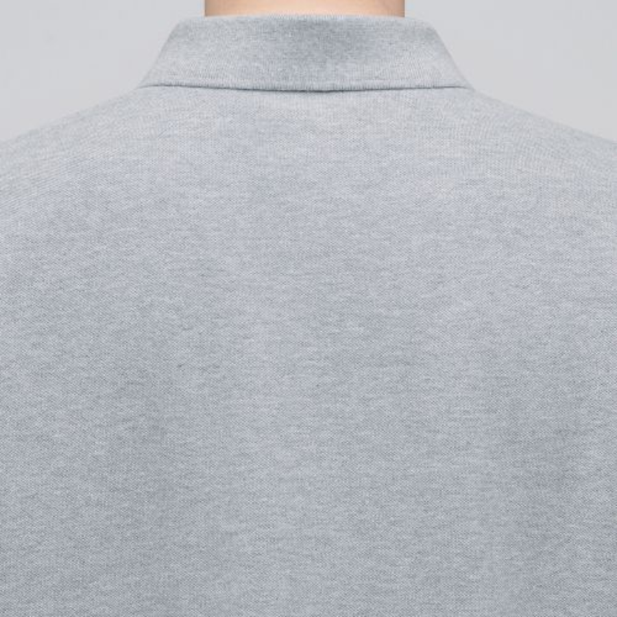 Basic Piqué Polo Shirt [Gray]