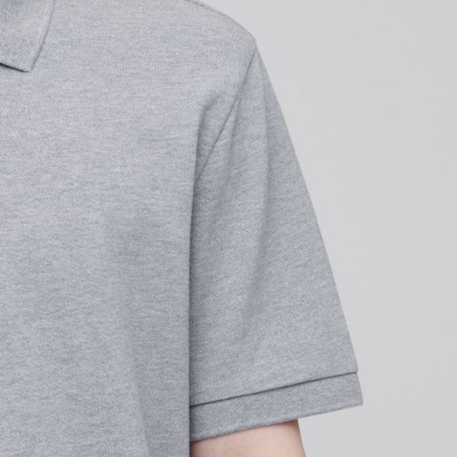 Basic Piqué Polo Shirt [Gray]