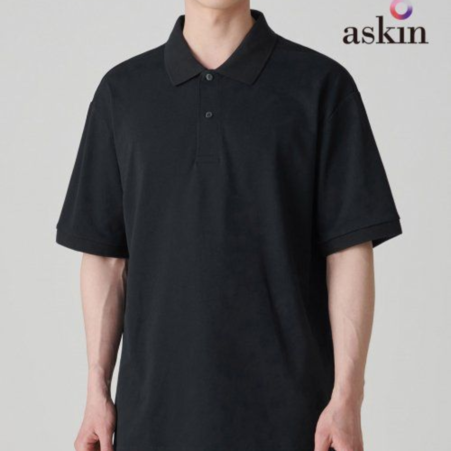 Cooltandard Relax Fit Piqué Polo Shirt [Black]