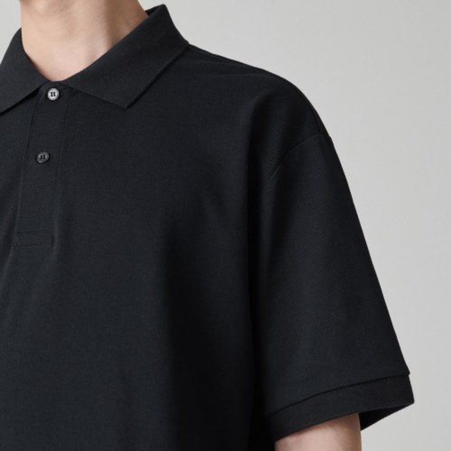 Cooltandard Relax Fit Piqué Polo Shirt [Black]