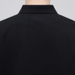Slit Neck Piqué Polo Shirt [Black]