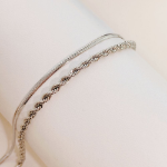 Браслет с двойной цепочкой: скрученная верёвка и змейка