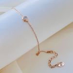 Браслет на ногу с кубическим цирконием из хирургической стали